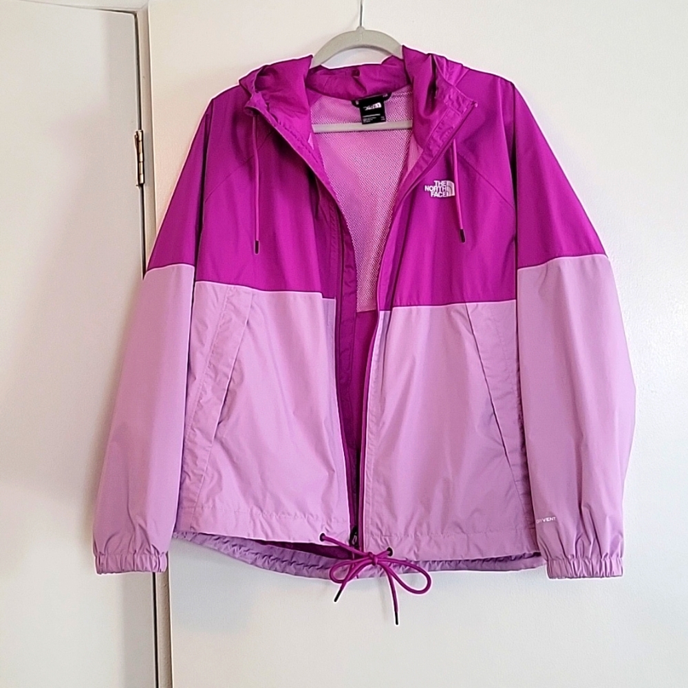 The North Face Womens Pink Rain Jacket w/Hood, Size XXL
